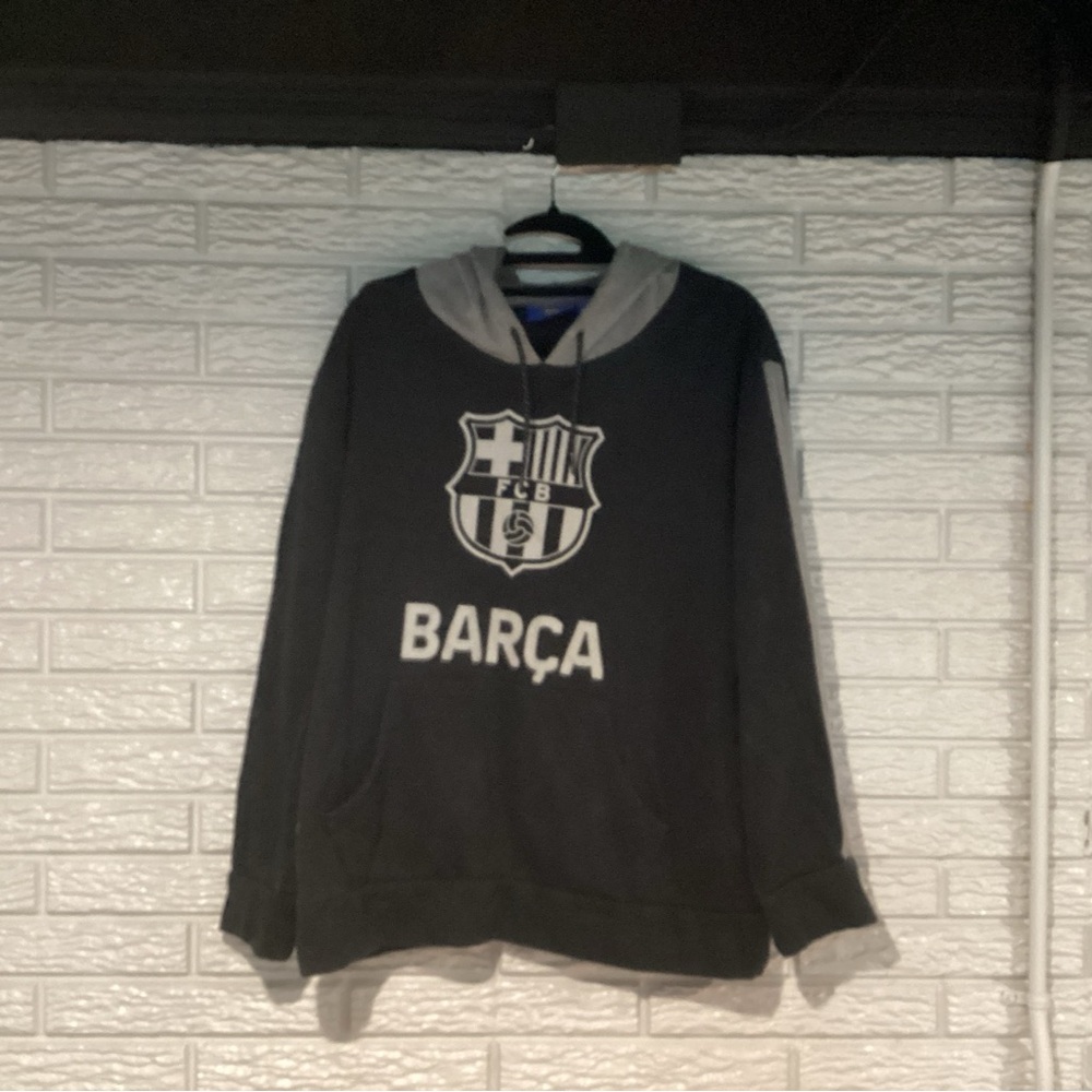 FC Barcelona Barca Sweatshirt Soccer Futbol Black Hoodie Men’s XL